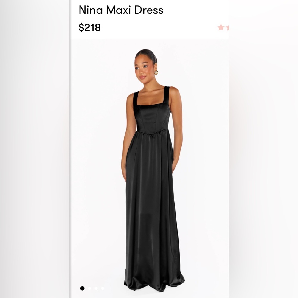 Show Me Your Mumu NINA Black Satin Bridesmaid Maxi Dress